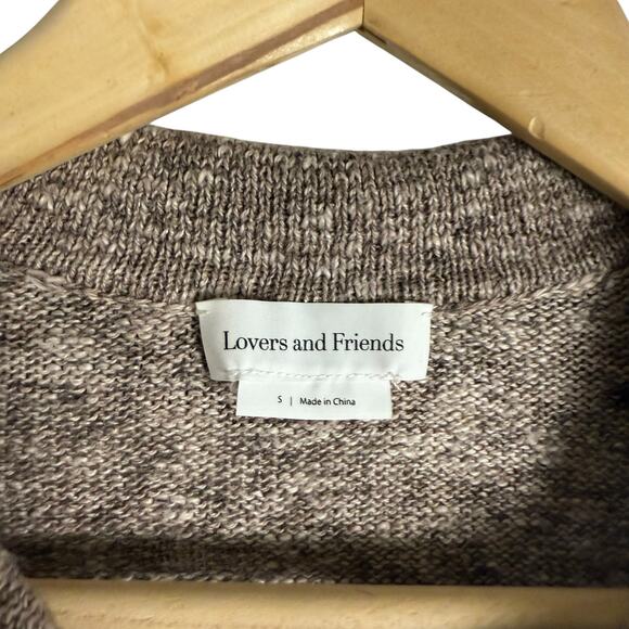 Lovers & Friends Rosalie Brown Linen Crop Polo Sweater Shorts Set Small - Picture 4 of 13
